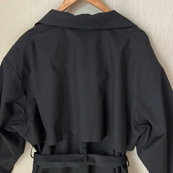 NWT IRO Foxton Long Black Trench Coat Belted Oversized 100% Cotton Poplin 36/S - Picture 12 of 15